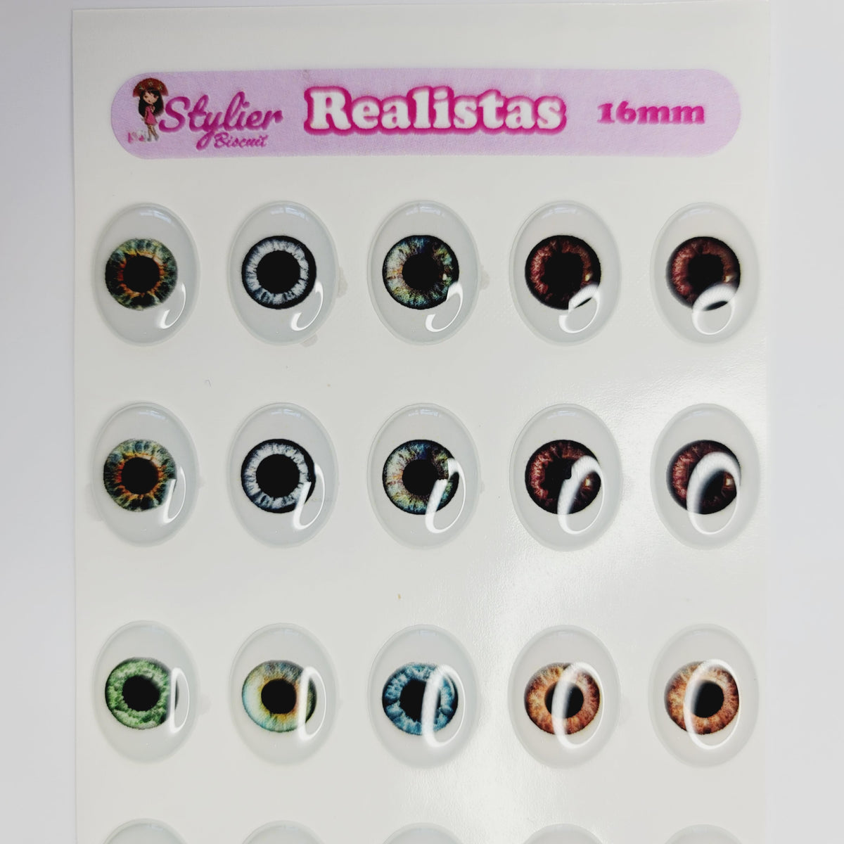 STY REALISTIC Adhesive Resin Eyes for Clays Multicolor