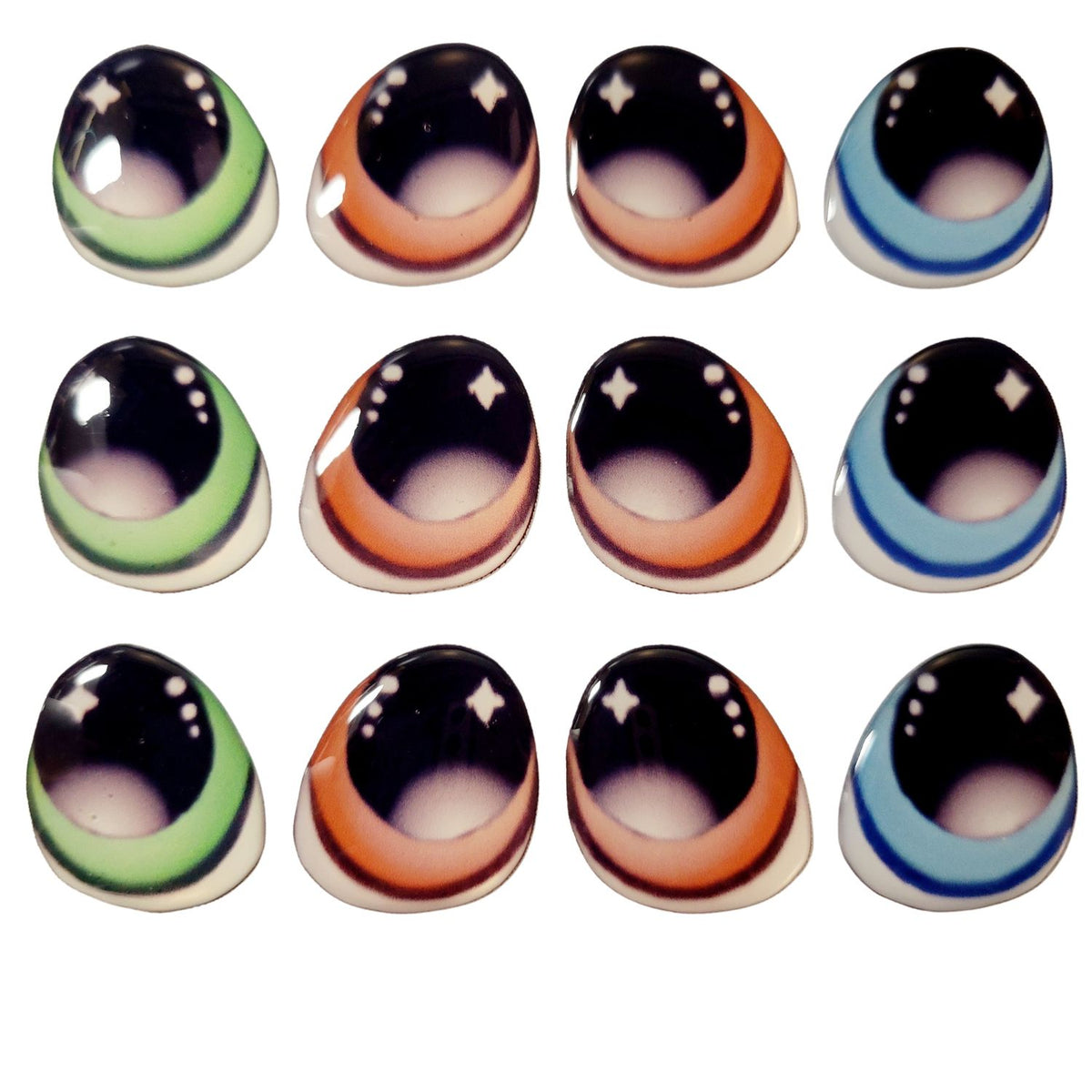 Adhesive Resin Eyes FNY 1006 - for use with Cold Porcelain Air Dry Clay, Polymer Clay, EVA, Felt, Fabric, Plaster, Paper, Ceramic and more