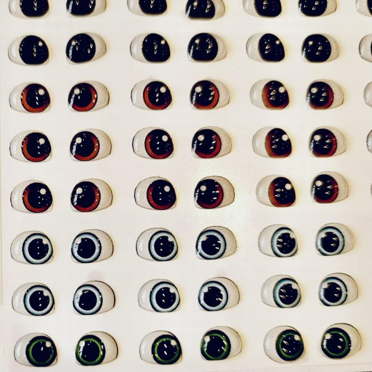 STY R045 Adhesive Resin Eyes for Clays Multicolor  SM (6.5x7.8 mm)  64Pairs
