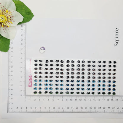 STY R046 Adhesive Resin Eyes for Clays Multicolor SM (5,5 x 8,3 mm) 72Pairs