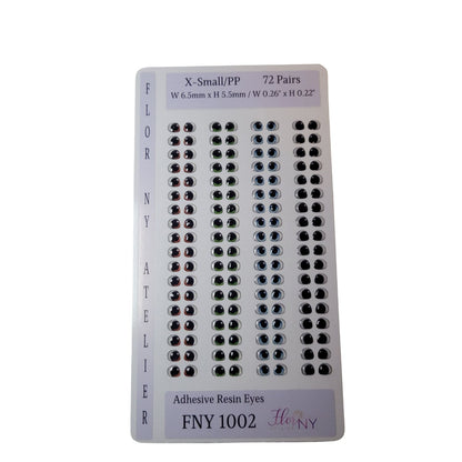 Adhesive Resin Eyes FNY 1002 - for use with Cold Porcelain Air Dry Clay, Polymer Clay, EVA, Felt, Fabric, Plaster, Paper, Ceramic and more