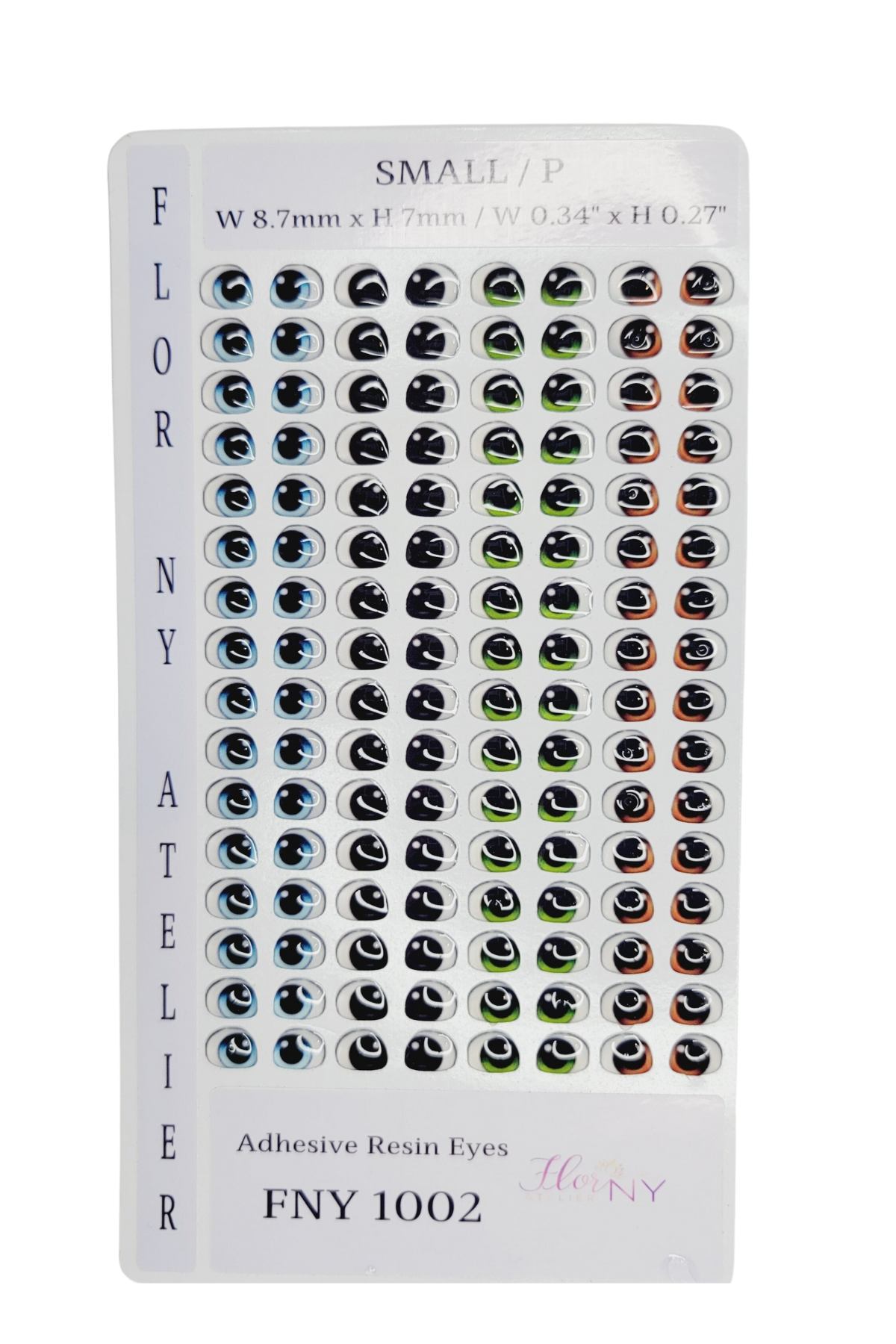 Adhesive Resin Eyes FNY 1002 - for use with Cold Porcelain Air Dry Clay, Polymer Clay, EVA, Felt, Fabric, Plaster, Paper, Ceramic and more