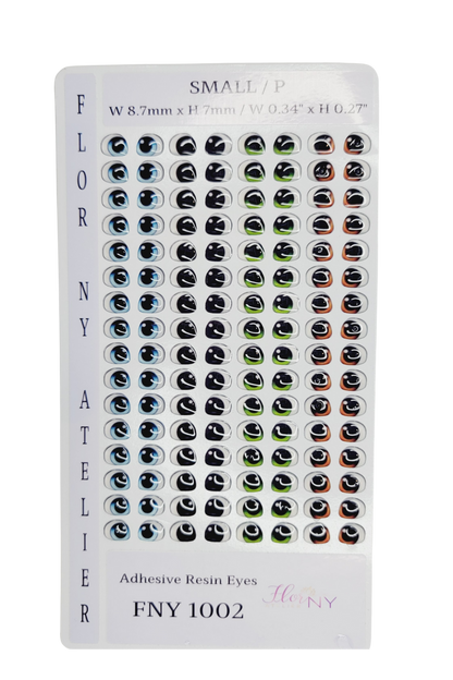 Adhesive Resin Eyes FNY 1002 - for use with Cold Porcelain Air Dry Clay, Polymer Clay, EVA, Felt, Fabric, Plaster, Paper, Ceramic and more