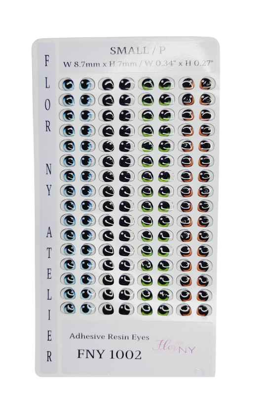 Adhesive Resin Eyes FNY 1002 - for use with Cold Porcelain Air Dry Clay, Polymer Clay, EVA, Felt, Fabric, Plaster, Paper, Ceramic and more
