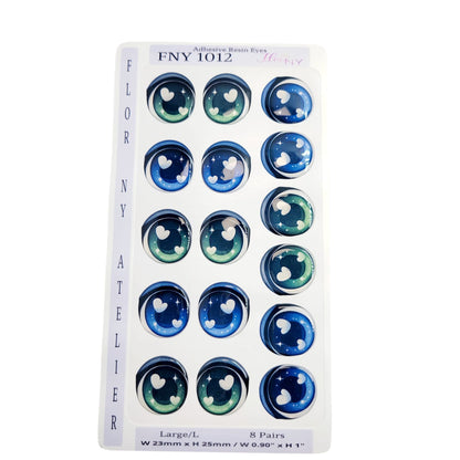 Adhesive Resin Eyes FNY 1012 - for use with Cold Porcelain Air Dry Clay, Polymer Clay, EVA, Felt, Fabric, Plaster, Paper, Ceramic and more