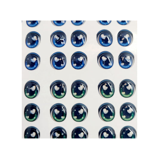 F#1010 Adhesive Resin Eyes - 3 sizes - for use with Clay, EVA, Felt, Fabric and more