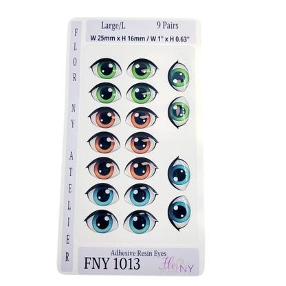 Adhesive Resin Eyes FNY 1013 - for use with Cold Porcelain Air Dry Clay, Polymer Clay, EVA, Felt, Fabric, Plaster, Paper, Ceramic and more