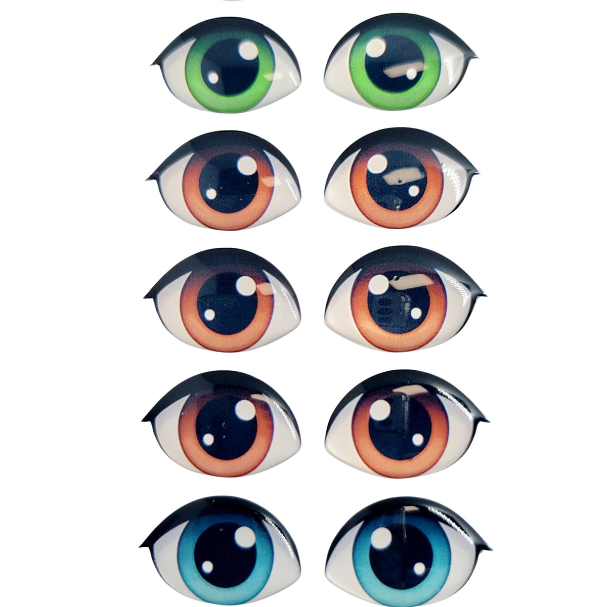Adhesive Resin Eyes FNY 1013 - for use with Cold Porcelain Air Dry Clay, Polymer Clay, EVA, Felt, Fabric, Plaster, Paper, Ceramic and more