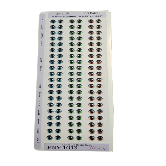 Adhesive Resin Eyes FNY 1013 - for use with Cold Porcelain Air Dry Clay, Polymer Clay, EVA, Felt, Fabric, Plaster, Paper, Ceramic and more