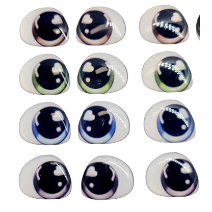 Adhesive Resin Eyes FNY 1014 - for use with Cold Porcelain Air Dry Clay, Polymer Clay, EVA, Felt, Fabric, Plaster, Paper, Ceramic and more
