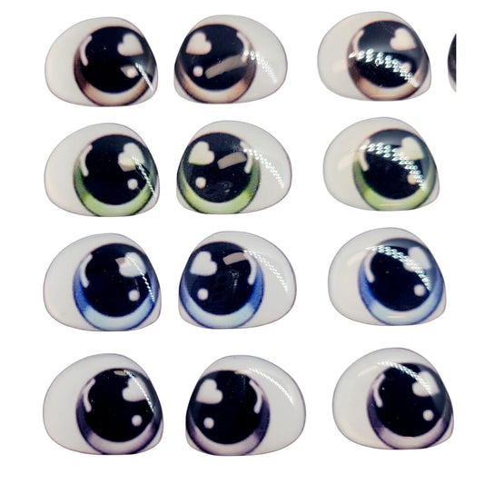 Adhesive Resin Eyes FNY 1014 - for use with Cold Porcelain Air Dry Clay, Polymer Clay, EVA, Felt, Fabric, Plaster, Paper, Ceramic and more