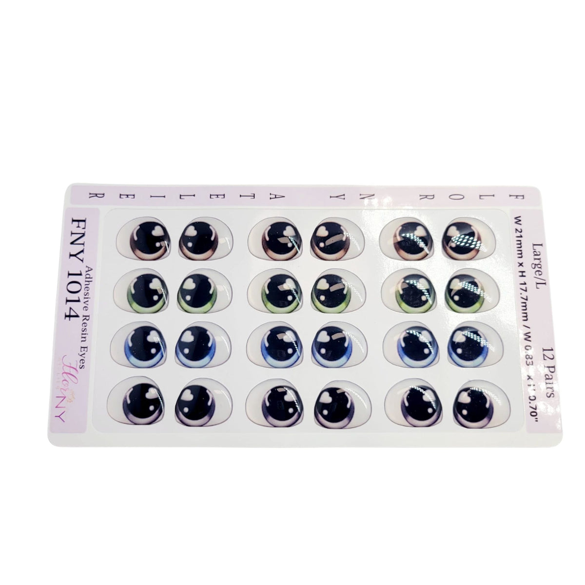 Adhesive Resin Eyes FNY 1014 - for use with Cold Porcelain Air Dry Clay, Polymer Clay, EVA, Felt, Fabric, Plaster, Paper, Ceramic and more