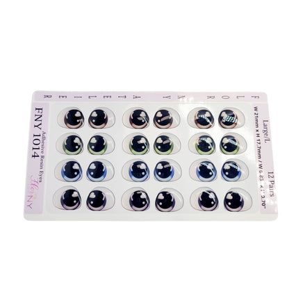 Adhesive Resin Eyes FNY 1014 - for use with Cold Porcelain Air Dry Clay, Polymer Clay, EVA, Felt, Fabric, Plaster, Paper, Ceramic and more