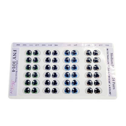 Adhesive Resin Eyes FNY 1014 - for use with Cold Porcelain Air Dry Clay, Polymer Clay, EVA, Felt, Fabric, Plaster, Paper, Ceramic and more