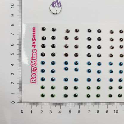 STY R017 Adhesive Resin Eyes for Clays Multicolor  Mini (4x5 mm) 72 Pairs