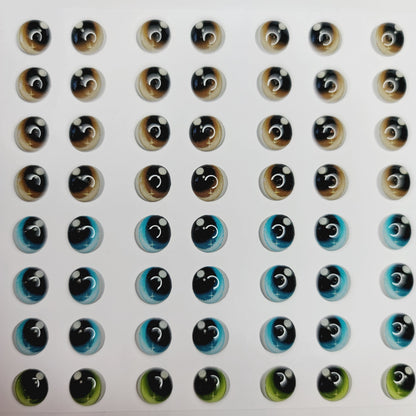 STY R001 Adhesive Resin Eyes for Clays Multicolor PP 72 Pairs