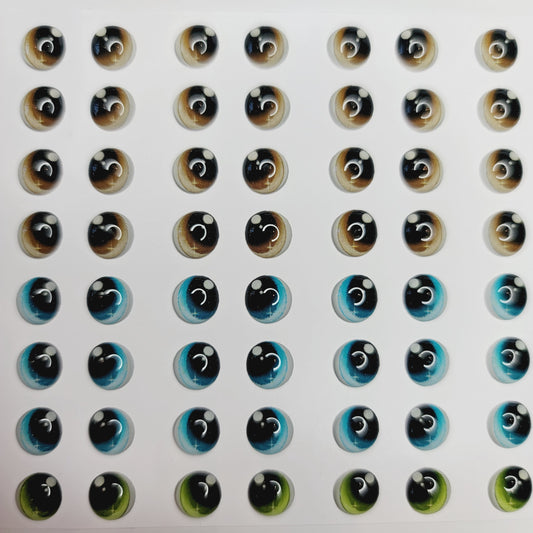 STY R001 Adhesive Resin Eyes for Clays Multicolor PP 72 Pairs