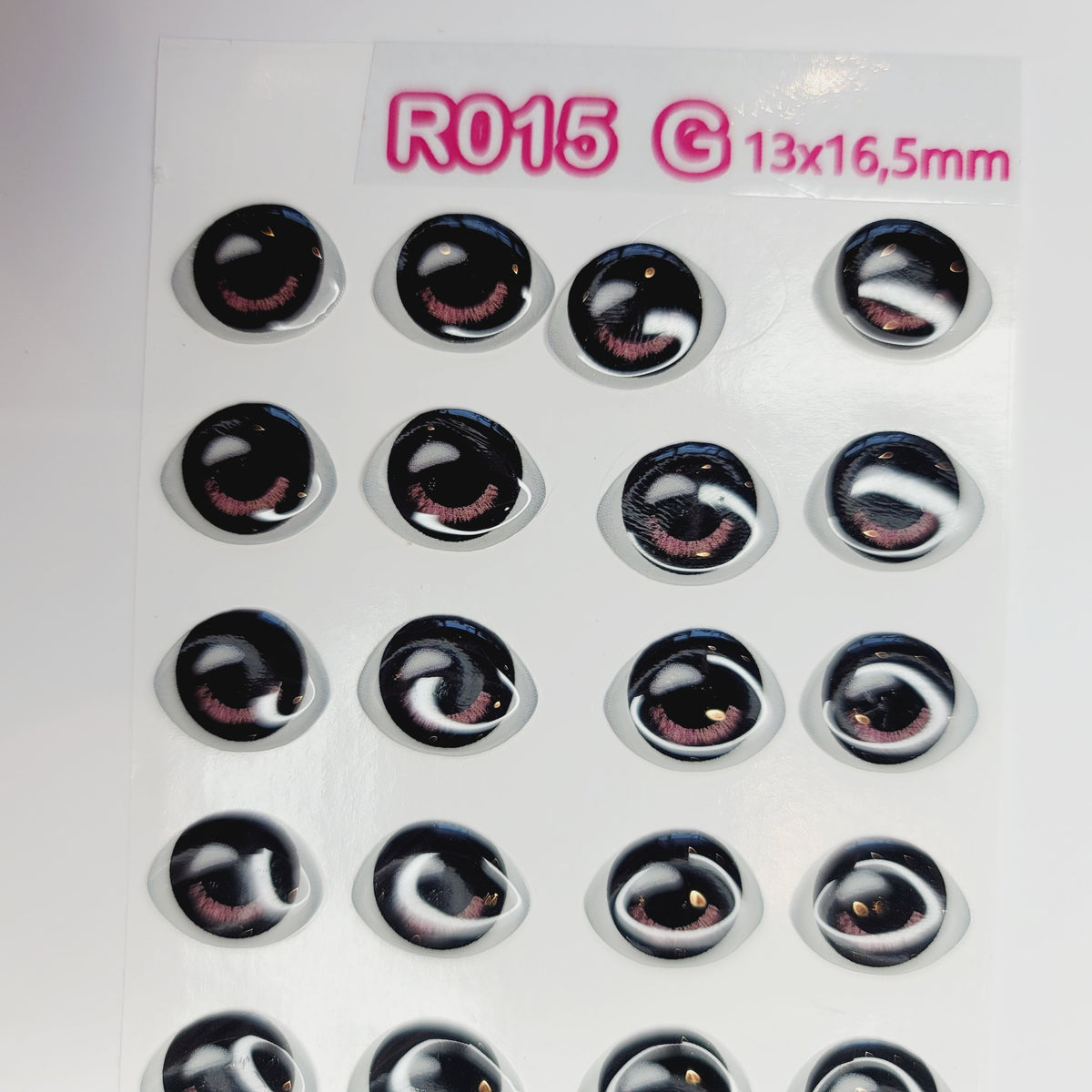 STY R015 Adhesive Resin Eyes for Clays Multicolor L 20 Pairs