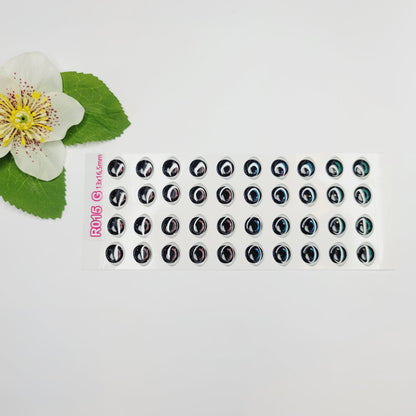 STY R015 Adhesive Resin Eyes for Clays Multicolor L 20 Pairs