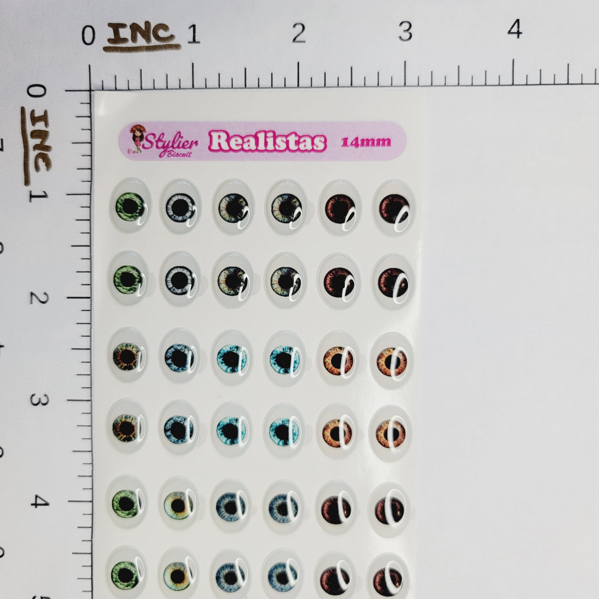 STY REALISTIC  Adhesive Resin Eyes for Clays Multicolor