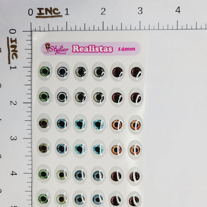 STY REALISTIC  Adhesive Resin Eyes for Clays Multicolor