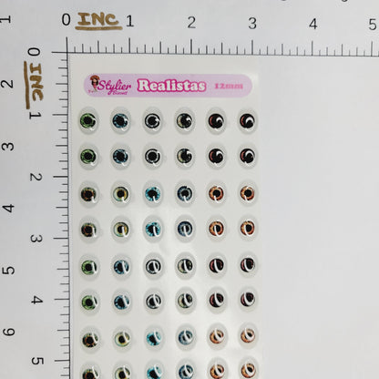 STY REALISTIC  Adhesive Resin Eyes for Clays Multicolor