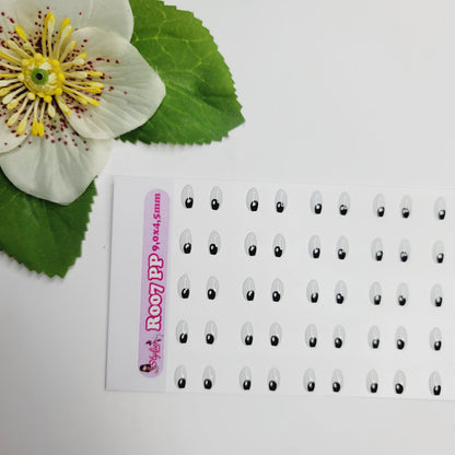 STY R007 Adhesive Resin Eyes for Clays BLACK - ExtraSmall (9x4,5 mm) 40 Pairs