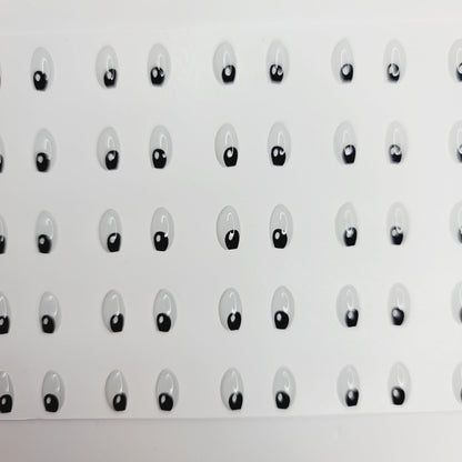 STY R007 Adhesive Resin Eyes for Clays BLACK - ExtraSmall (9x4,5 mm) 40 Pairs
