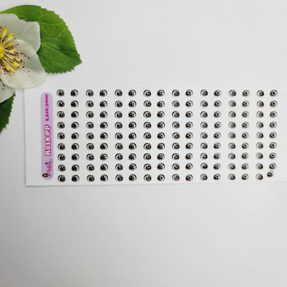 STY R018 Adhesive Resin Eyes for Clays BROWN STY -  X-SM (5,5x6,3 mm) 72Pairs