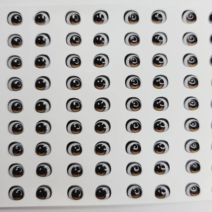 STY R018 Adhesive Resin Eyes for Clays BROWN STY -  X-SM (5,5x6,3 mm) 72Pairs
