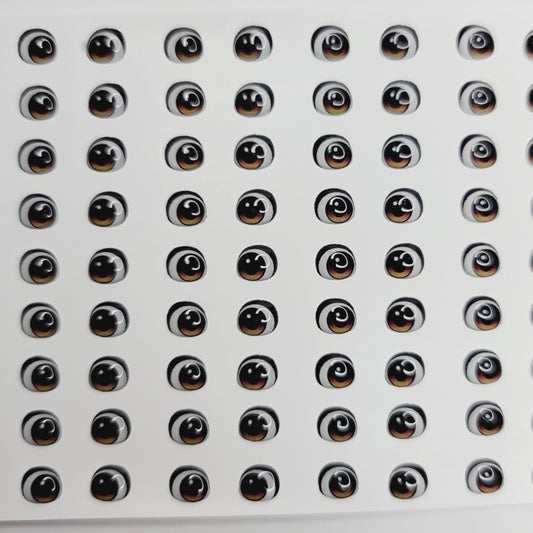 STY R018 Adhesive Resin Eyes for Clays BROWN STY -  X-SM (5,5x6,3 mm) 72Pairs