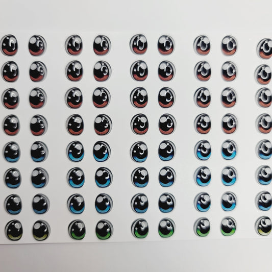STY R003 Adhesive Resin Eyes for Clays Multicolor (P - SM) 64Pairs