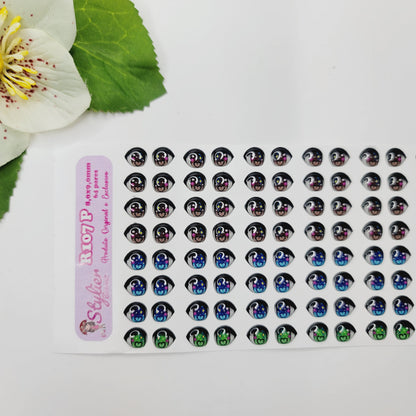 STY R107 Adhesive Resin Eyes for Clays Multicolor  64Pairs