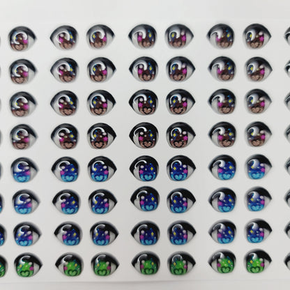 STY R107 Adhesive Resin Eyes for Clays Multicolor  64Pairs