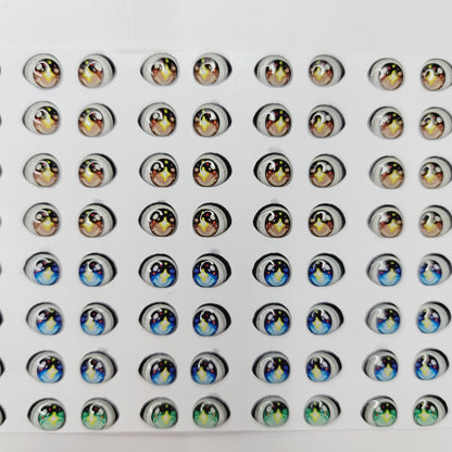 STY R111 Adhesive Resin Eyes for Clays Multicolor SM (7x8 mm) 64Pairs