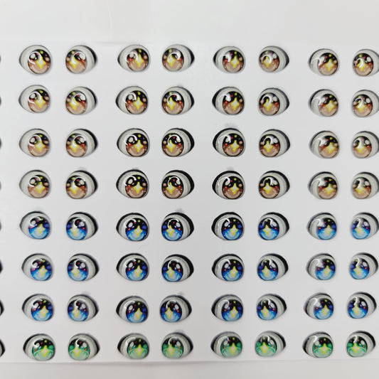 STY R111 Adhesive Resin Eyes for Clays Multicolor SM (7x8 mm) 64Pairs