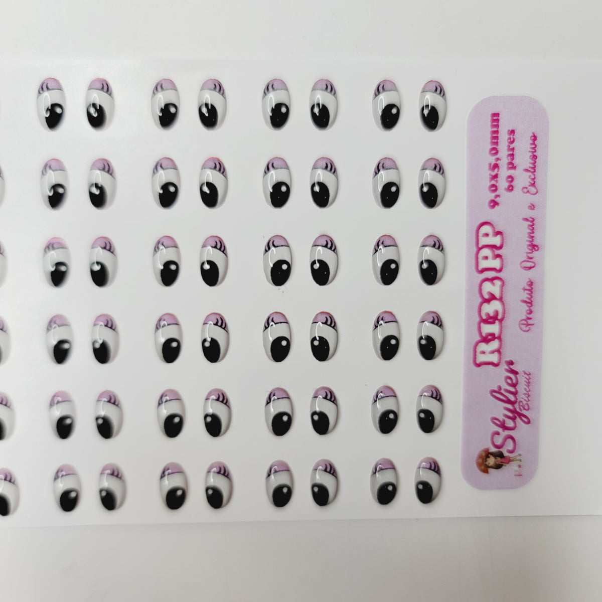 STY R132 Adhesive Resin Eyes for Clays Multicolor XS  60 Pairs