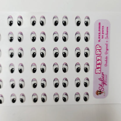 STY R132 Adhesive Resin Eyes for Clays Multicolor XS  60 Pairs