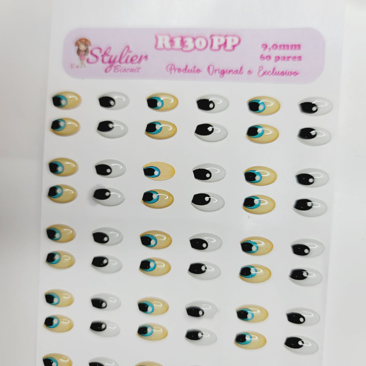 STY R130 Adhesive Resin Eyes for Clays Multicolor