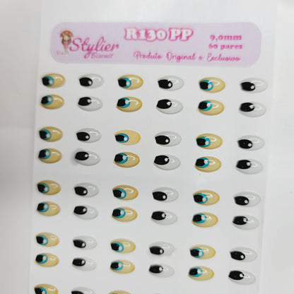 STY R130 Adhesive Resin Eyes for Clays Multicolor