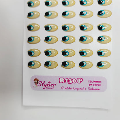 STY R130 Adhesive Resin Eyes for Clays Multicolor