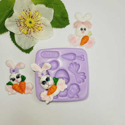 F#22 Adorable Bunny  silicone mold