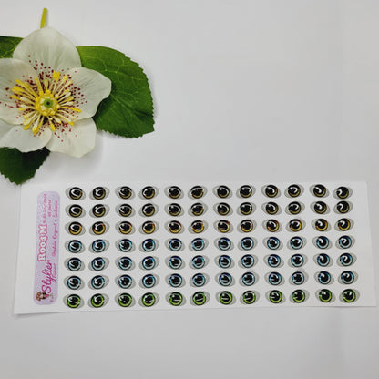 STY R004 Adhesive Resin Eyes for Clays Multicolor STY R004 M (9x12 mm) 42Pairs