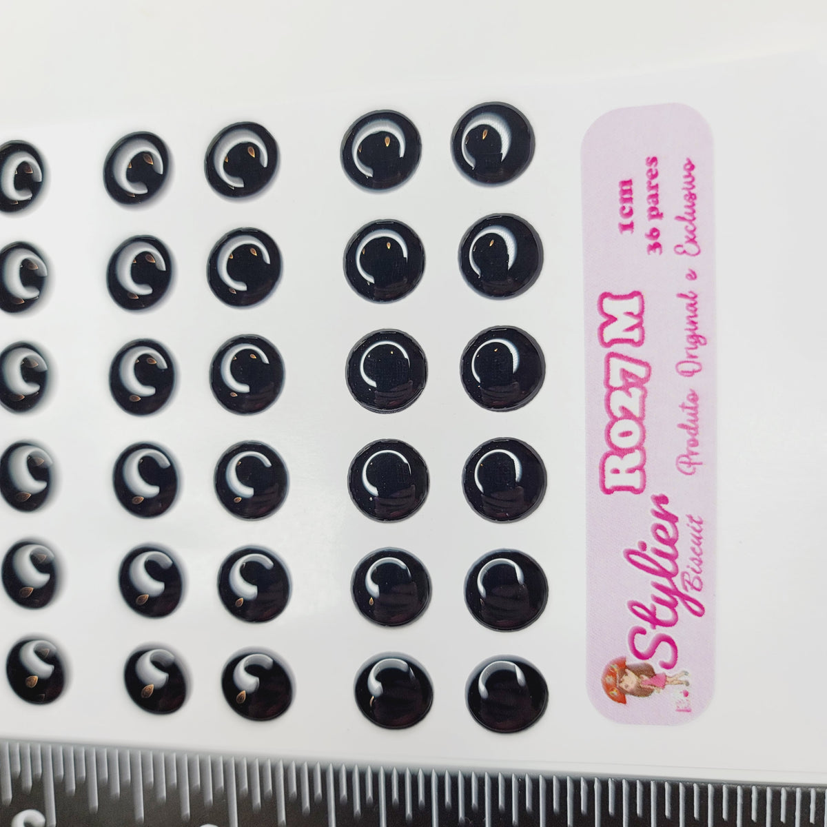STY R027 Adhesive Resin Eyes for Clays Multicolor STY M (10mm) 36 Pairs
