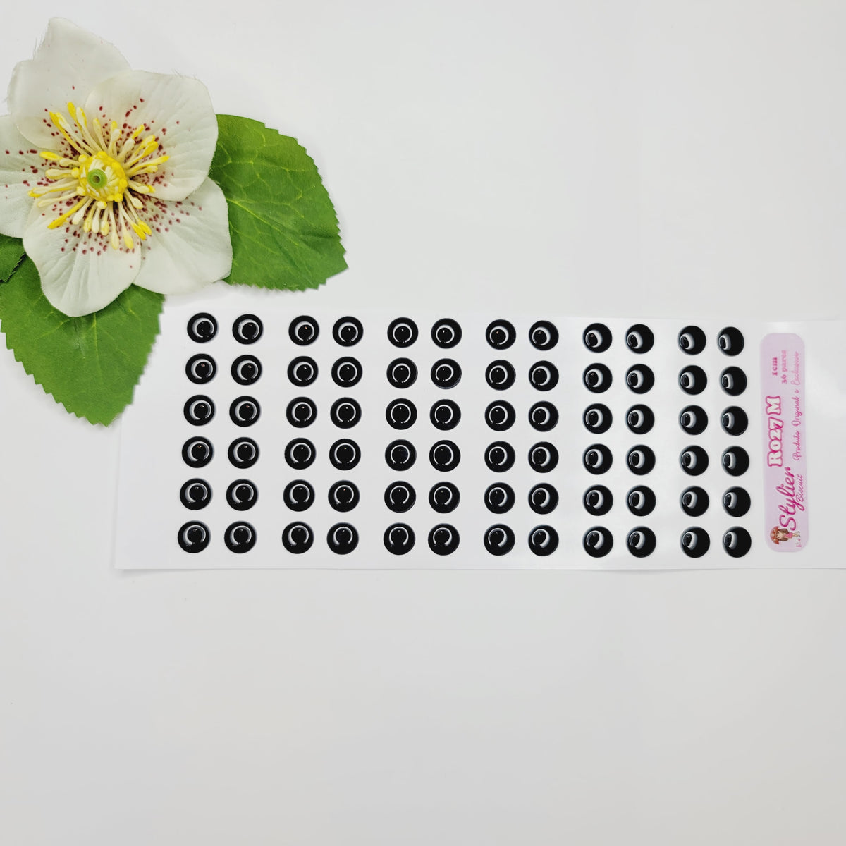 STY R027 Adhesive Resin Eyes for Clays Multicolor STY M (10mm) 36 Pairs