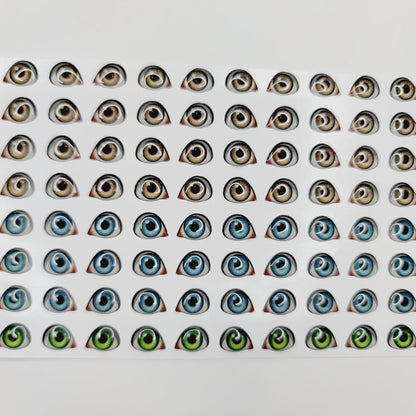 STY R102 Adhesive Resin Eyes for Clays Multicolor XS (7x9 mm) 64 Pairs