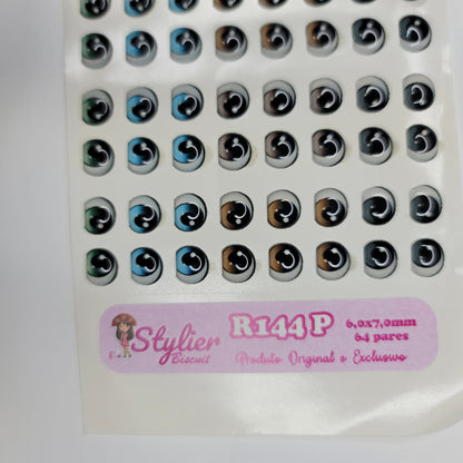 STY R144 Adhesive Resin Eyes for Clays Multicolor SM 64 Pairs