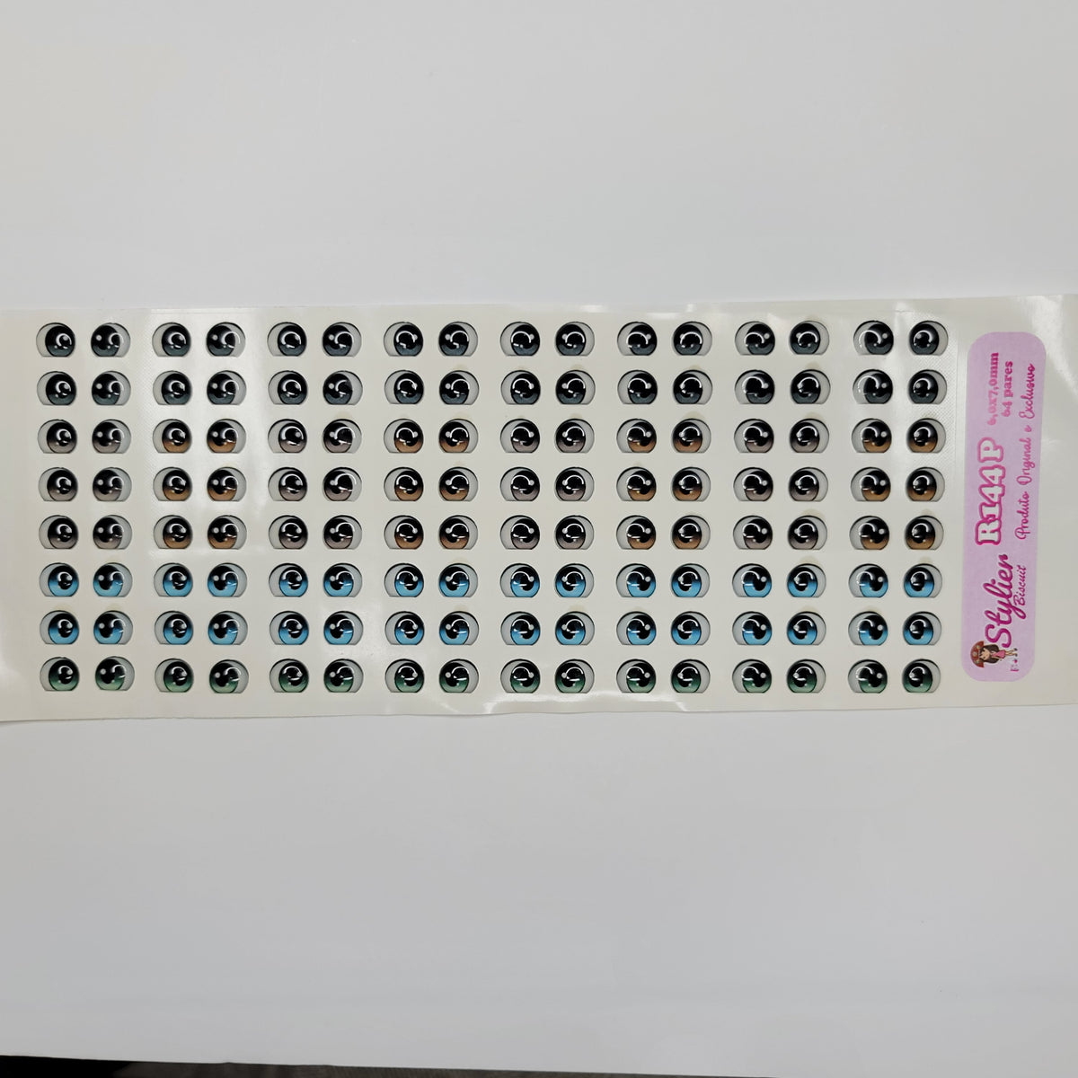STY R144 Adhesive Resin Eyes for Clays Multicolor SM 64 Pairs