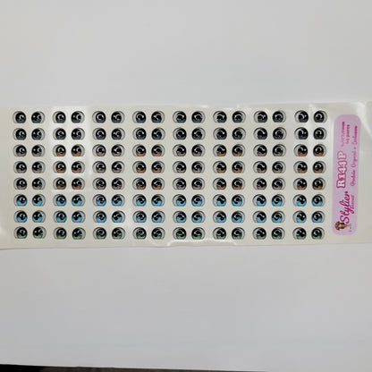 STY R144 Adhesive Resin Eyes for Clays Multicolor SM 64 Pairs
