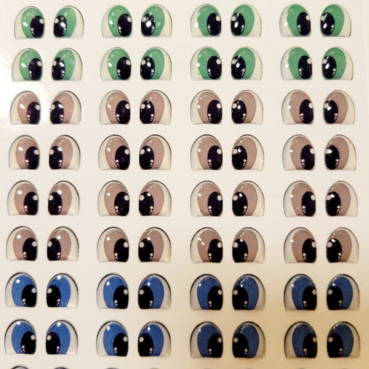 Adhesive Resin Eyes FNY 1009 - for use with Cold Porcelain Air Dry Clay, Polymer Clay, EVA, Felt, Fabric, Plaster, Paper, Ceramic and more